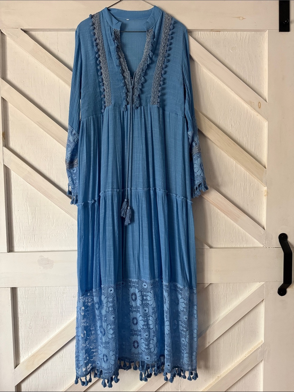 Blue boho dress